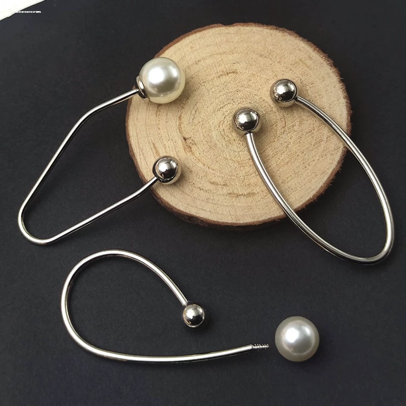 Pearl Spiral Garment Fastener Brooch photo 2