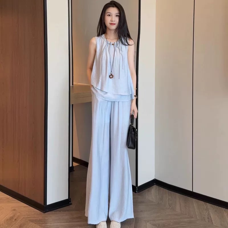 Sleeveless Top and Wide-Leg Trouser Set photo 2