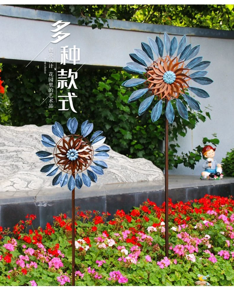 Wrought Iron Garden Windmill Ornament photo 3