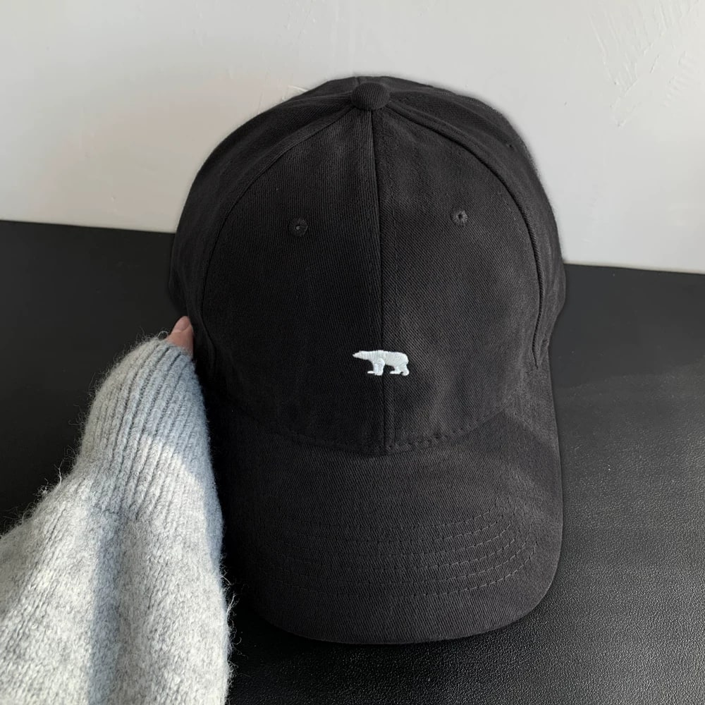 Brushed Cotton Baseball Cap with Embroidered Bear photo 6