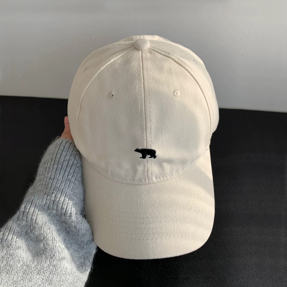 Brushed Cotton Baseball Cap with Embroidered Bear — Fashion on G+ Market