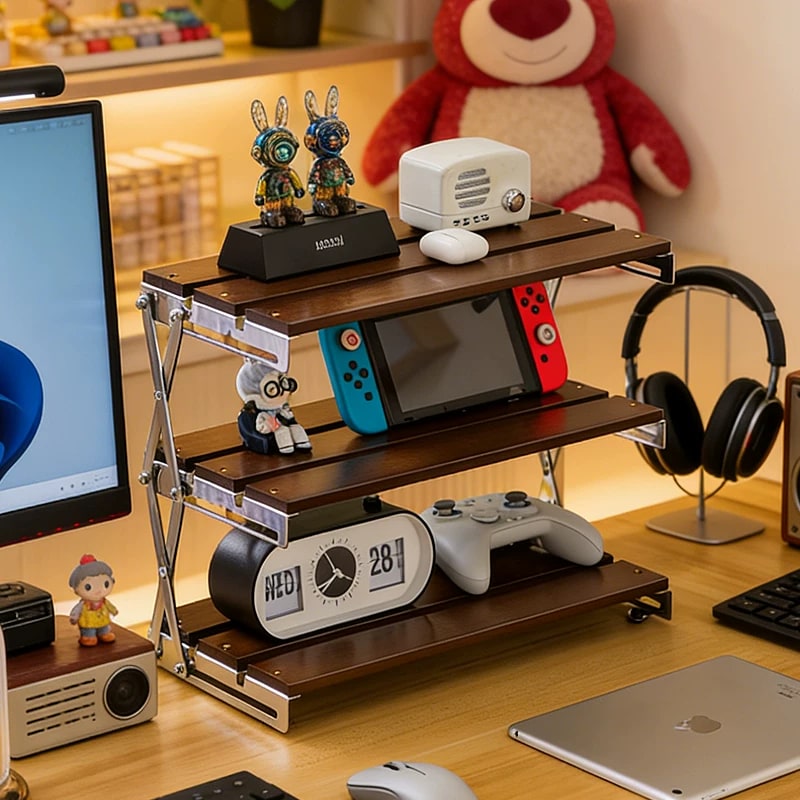 Foldable Two-Tier Desktop Shelf Organiser photo 6
