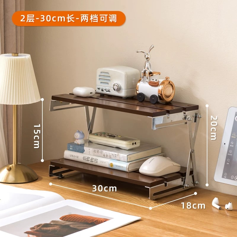 Foldable Two-Tier Desktop Shelf Organiser