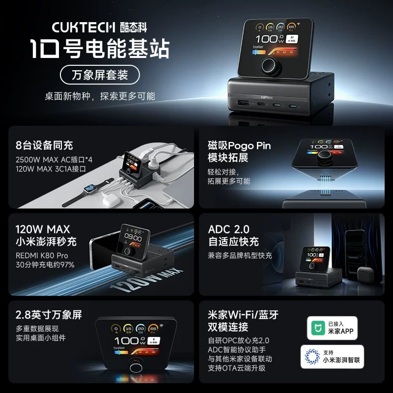 120W 8-Port Desktop Charging Station with Display photo 4