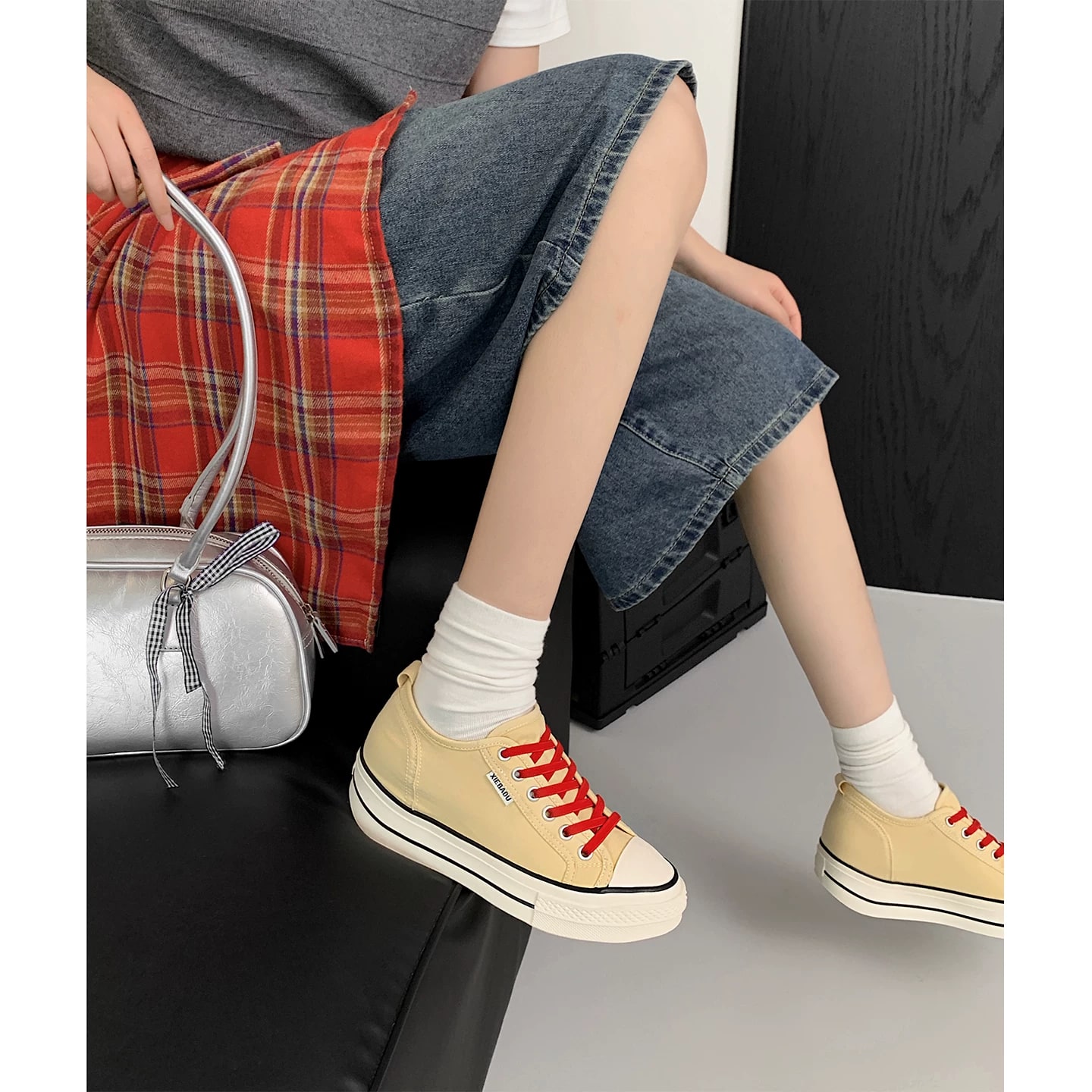 Platform Canvas Slip-On Sneakers with Hidden Heel photo 4