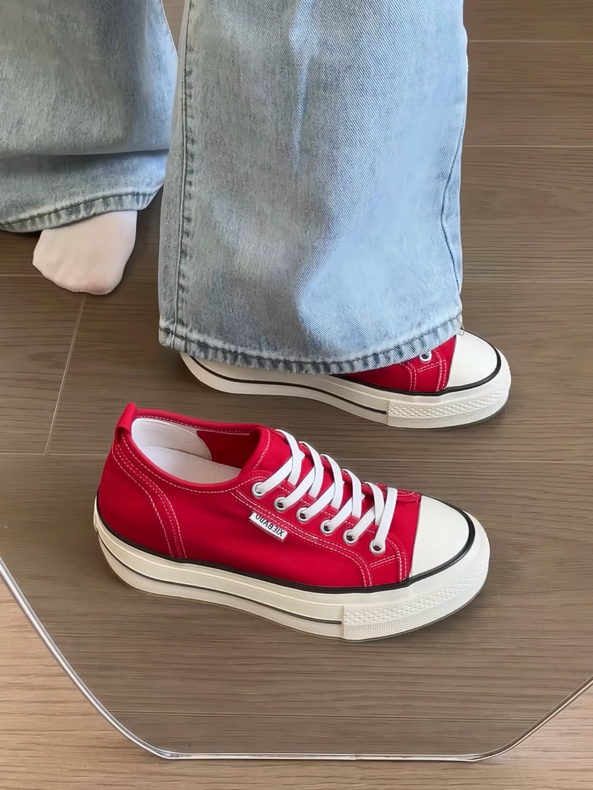 Platform Canvas Slip-On Sneakers with Hidden Heel photo 5