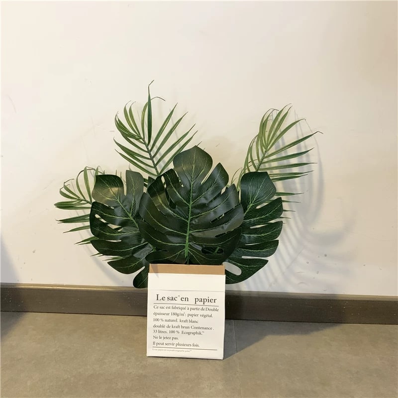 Artificial Monstera Leaf Set in a Kraft Gift Box photo 5
