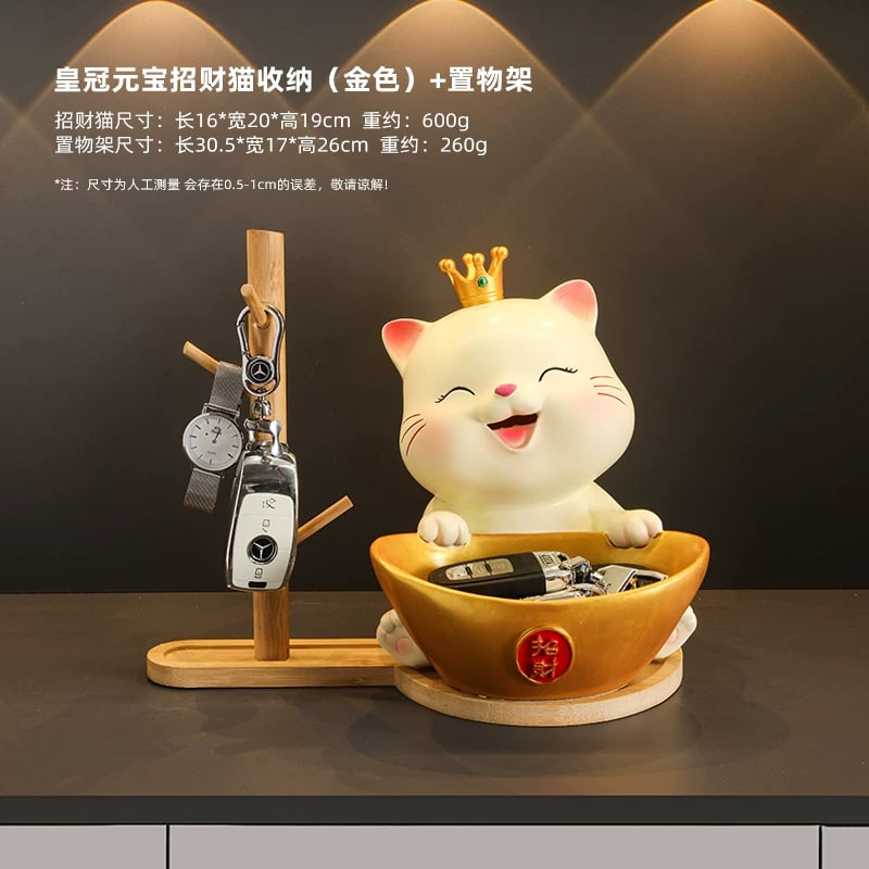 Lucky Cat Entryway Key Storage Ornament photo 3