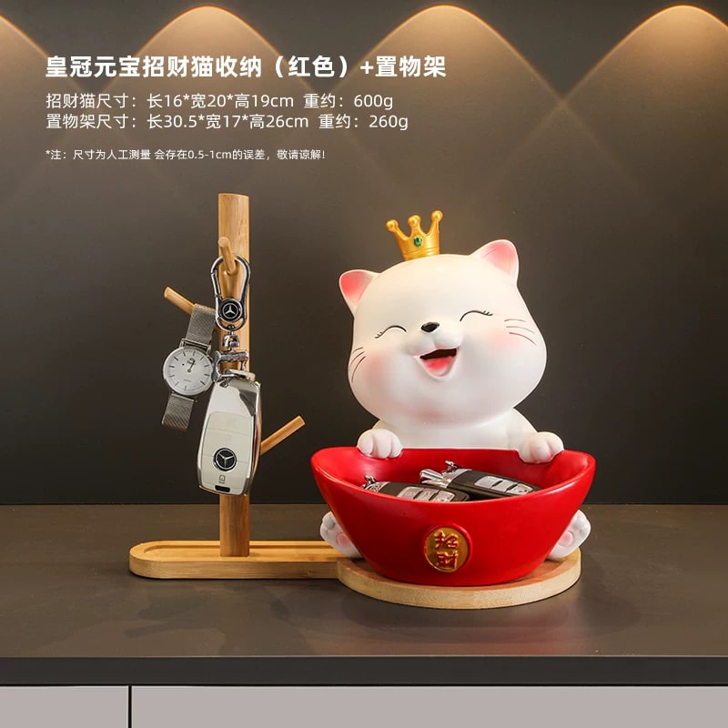 Lucky Cat Entryway Key Storage Ornament photo 4