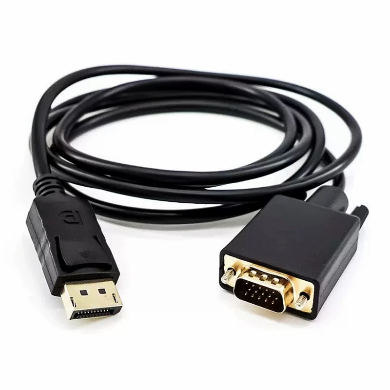 Black DisplayPort to VGA Adapter Cable