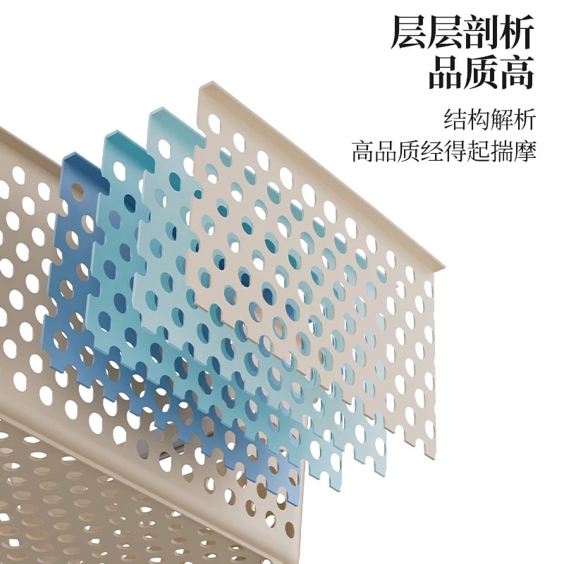 Perforated Plastic Storage Basket Set of Three photo 6