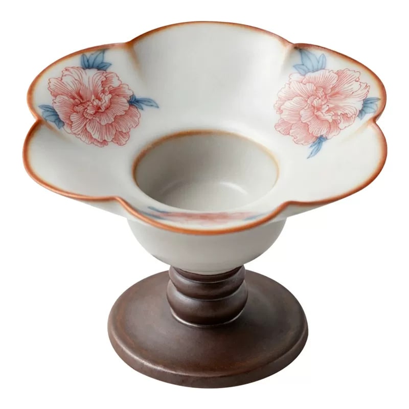 Ru-Glaze Ceramic Incense Stand with Nine-Hole Insert photo 6