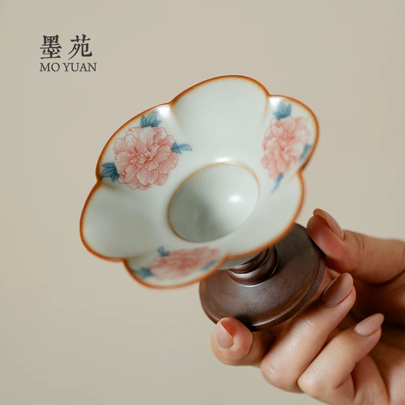 Ru-Glaze Ceramic Incense Stand with Nine-Hole Insert photo 5