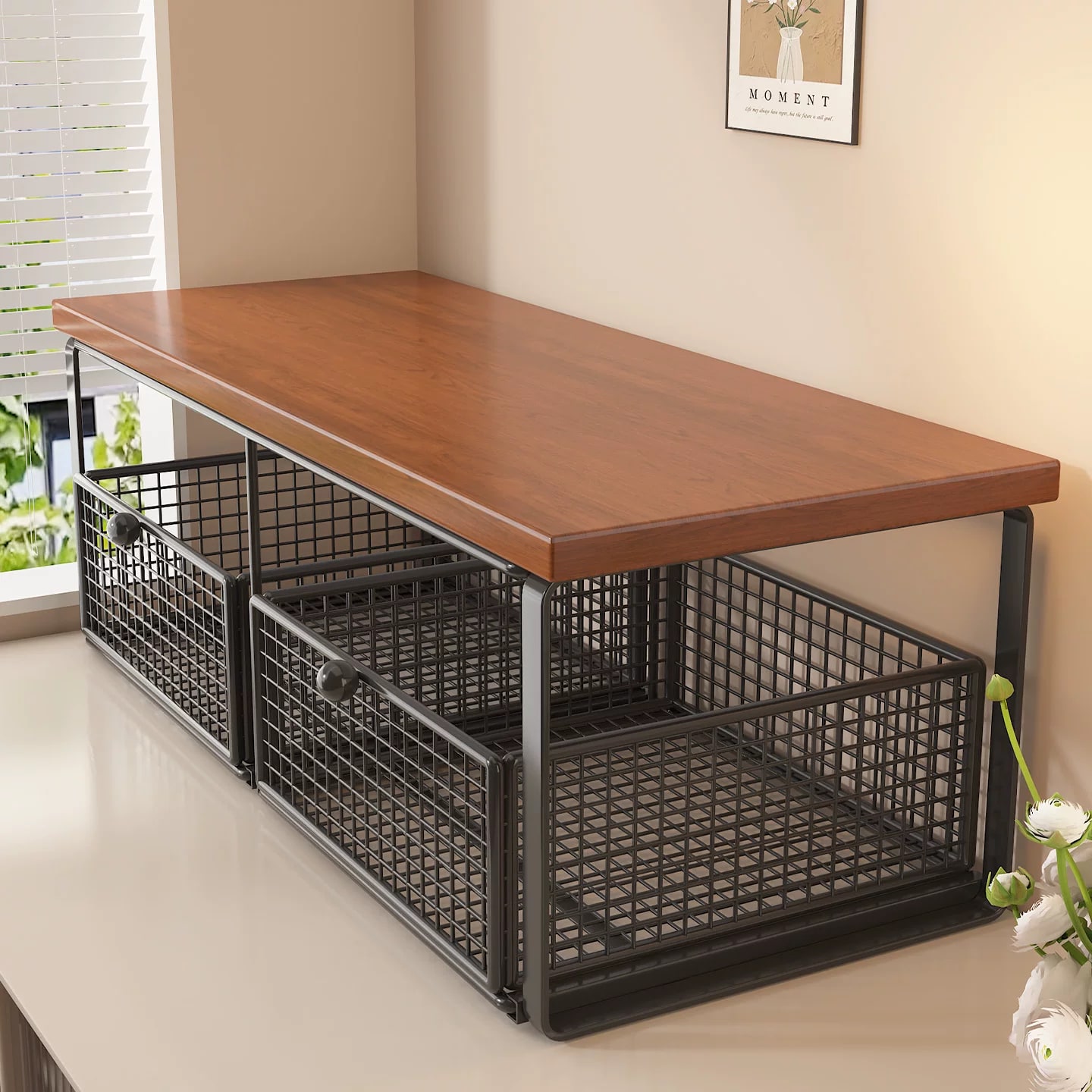 Two-Drawer Countertop Shelf with Wire Baskets photo 6
