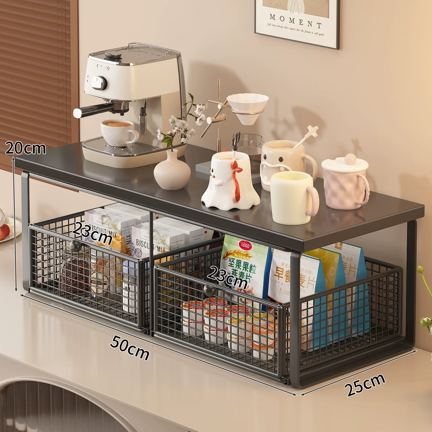 Two-Drawer Countertop Shelf with Wire Baskets photo 5
