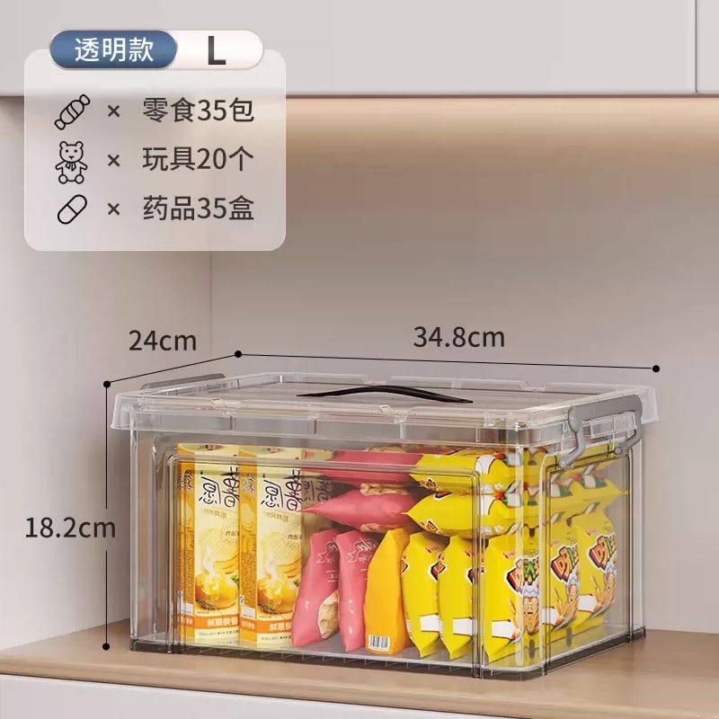Thickened Clear Storage Box with Clip Lid photo 2