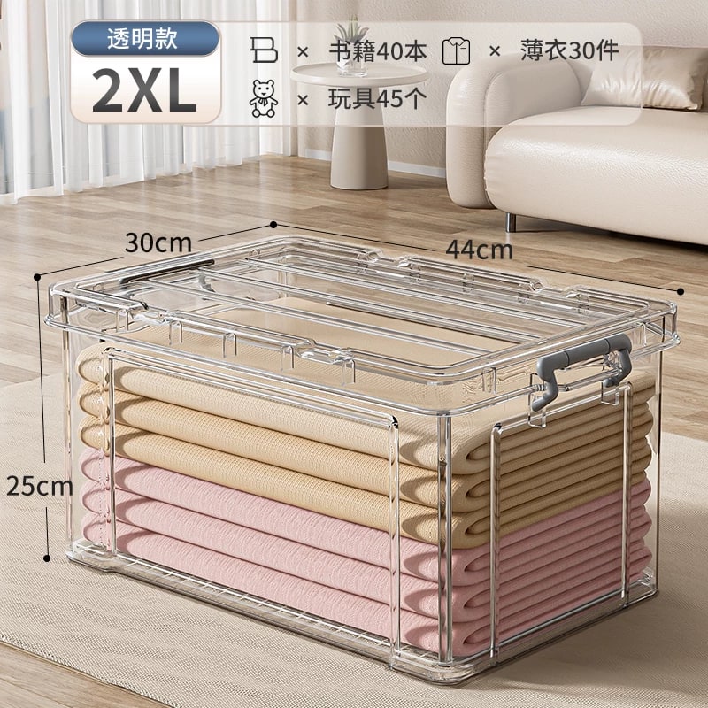 Thickened Clear Storage Box with Clip Lid photo 4