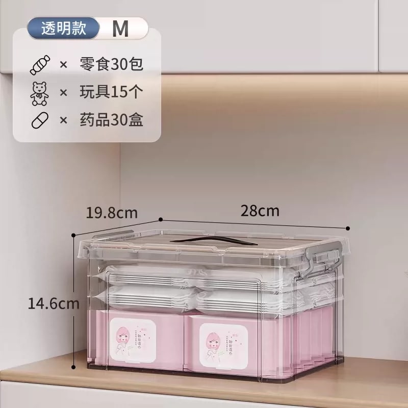Thickened Clear Storage Box with Clip Lid