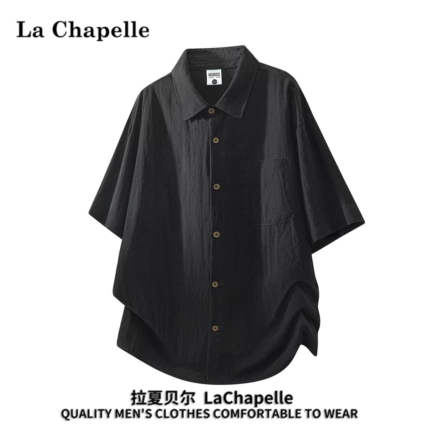 La Chapelle Men's Linen-Look Short-Sleeve Shirt and Wide-Leg Trouser… photo 5