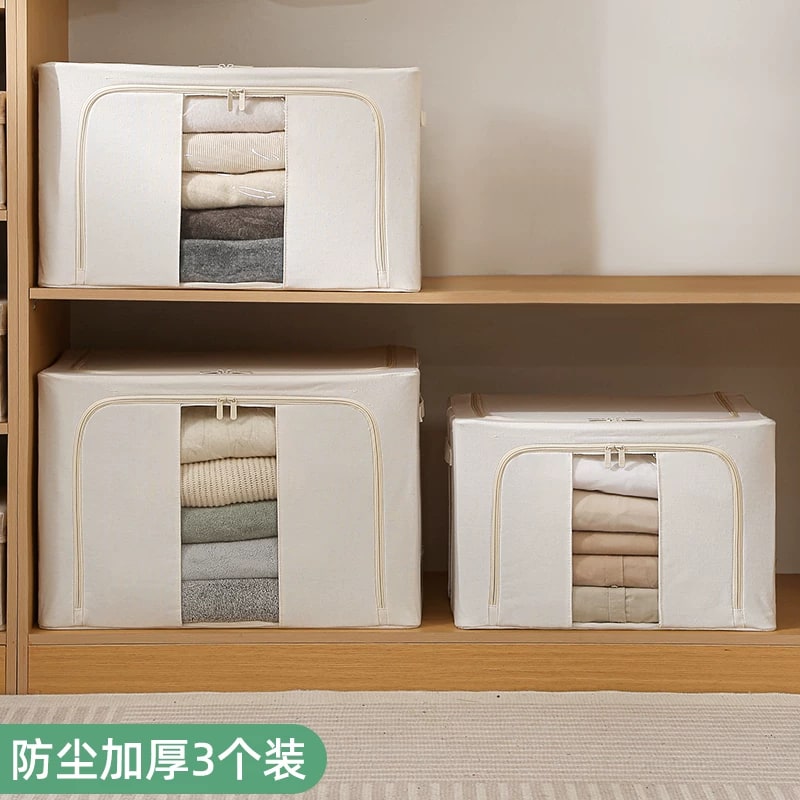 Cotton-Linen Folding Clothes Storage Box photo 3