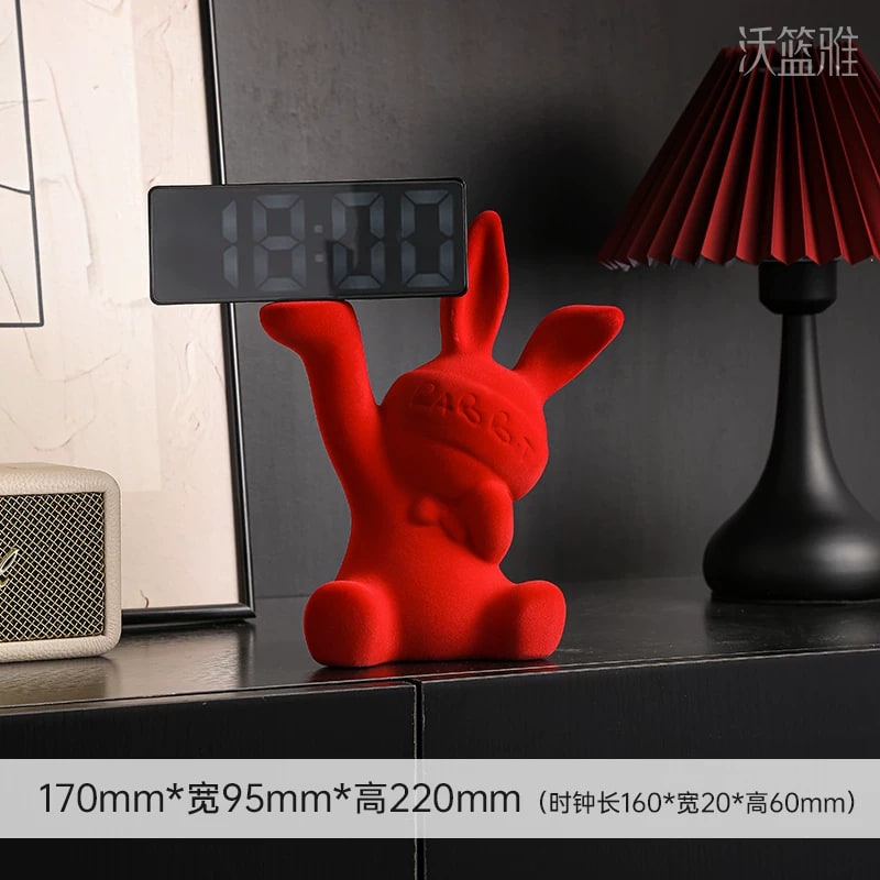Ceramic Blessing Tray Ornament with Plush Rabbit photo 2