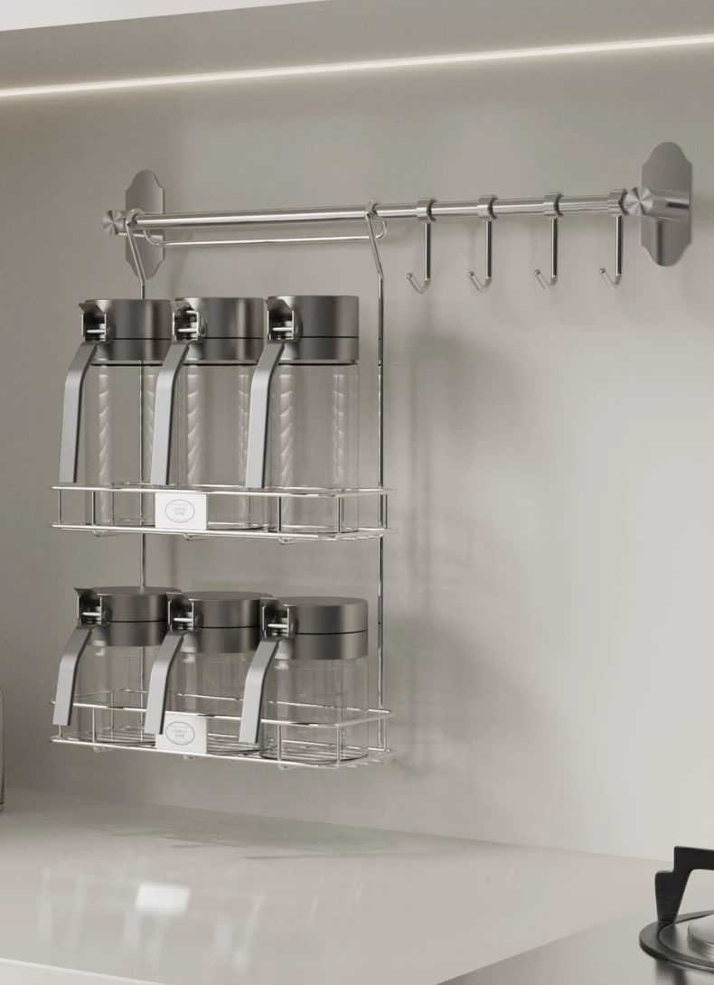 Stainless Steel Kitchen Hanging Rack photo 2
