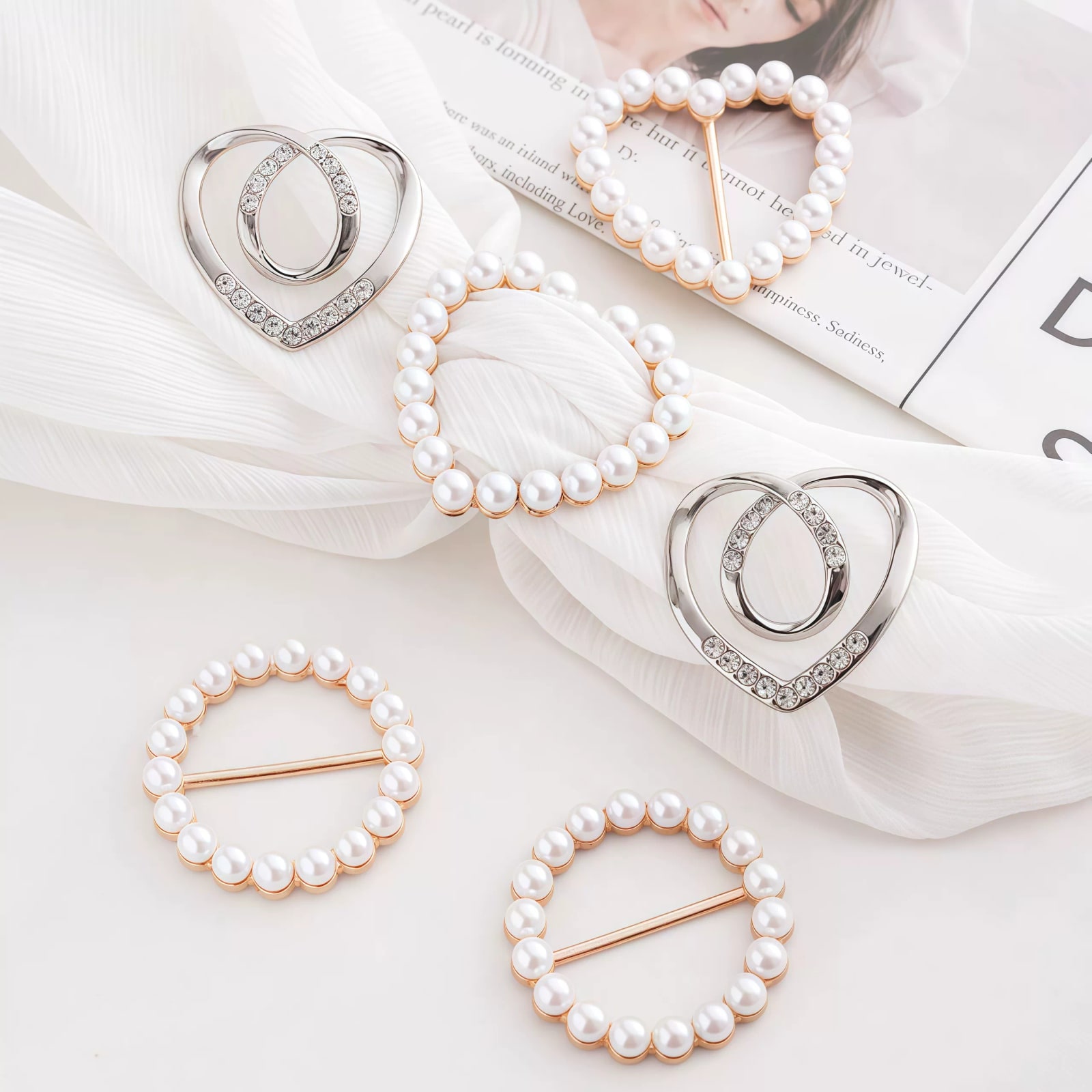 Pearl Scarf and Shirt Styling Rings — Fashion on G+ Market