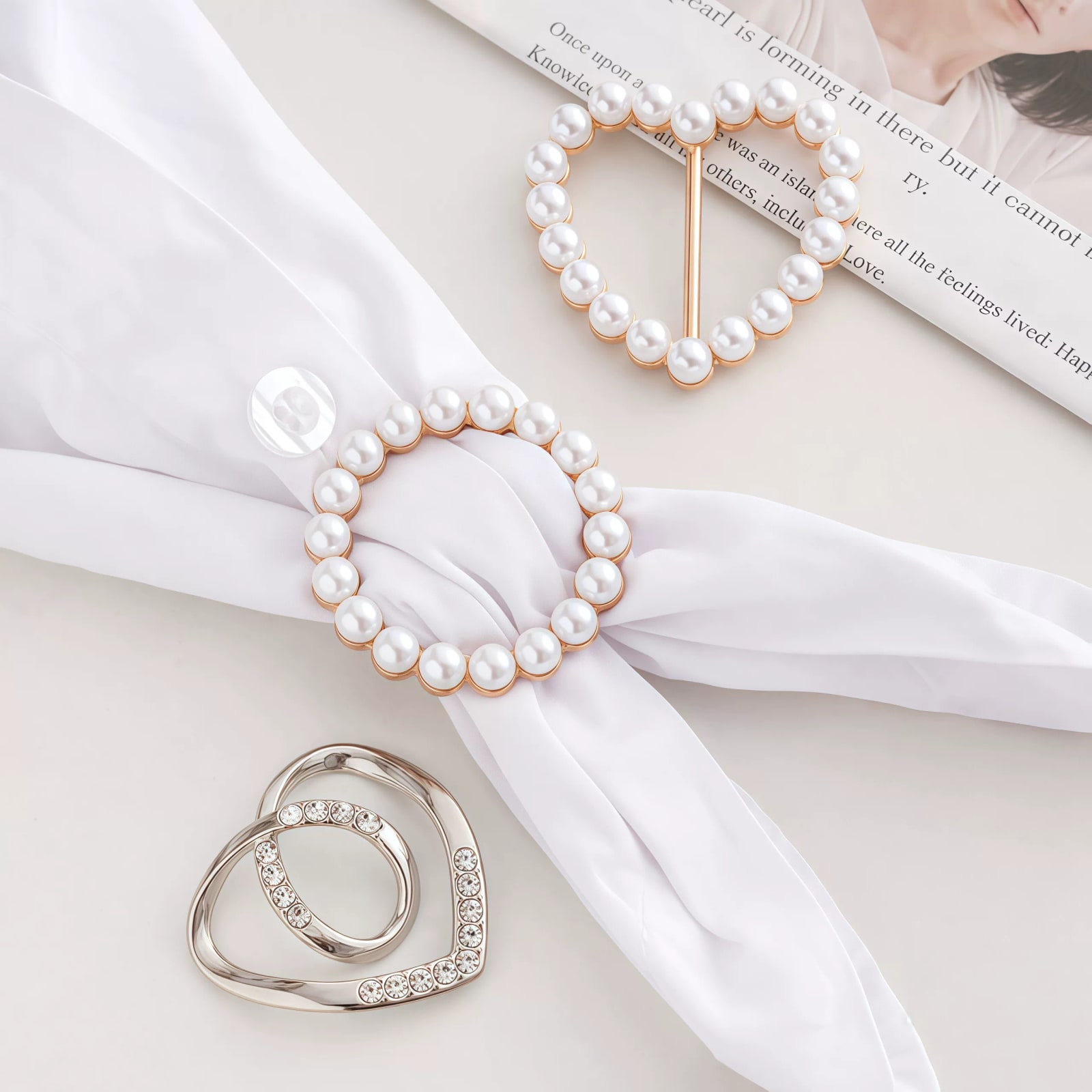 Pearl Scarf and Shirt Styling Rings — Fashion on G+ Market