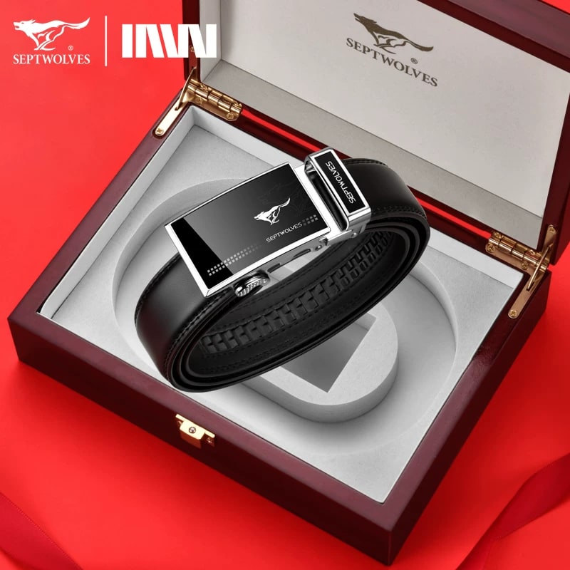 Septwolves Leather Automatic Buckle Belt for Men photo 3