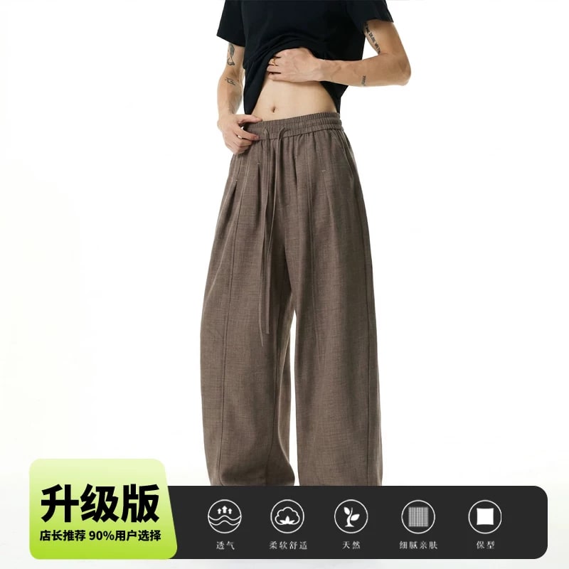 Men's Lightweight Pleated Wide-Leg Trousers photo 2