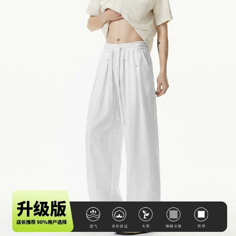Men's Lightweight Pleated Wide-Leg Trousers photo 3