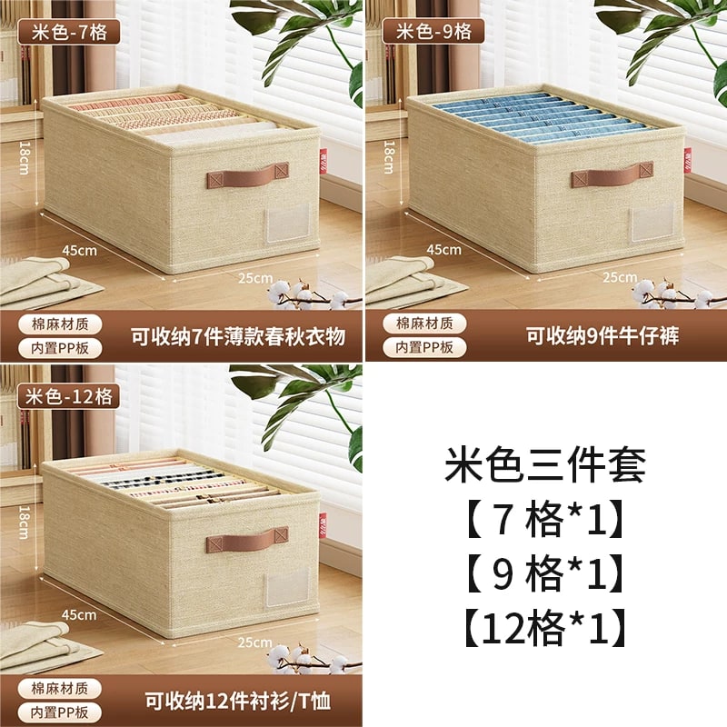 Cotton-Linen Compartment Drawer Organiser