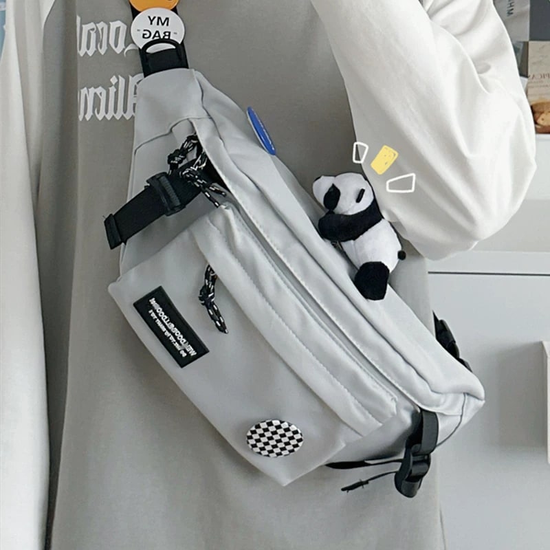 Men's Nylon Chest Sling Bag with Badge Set photo 5