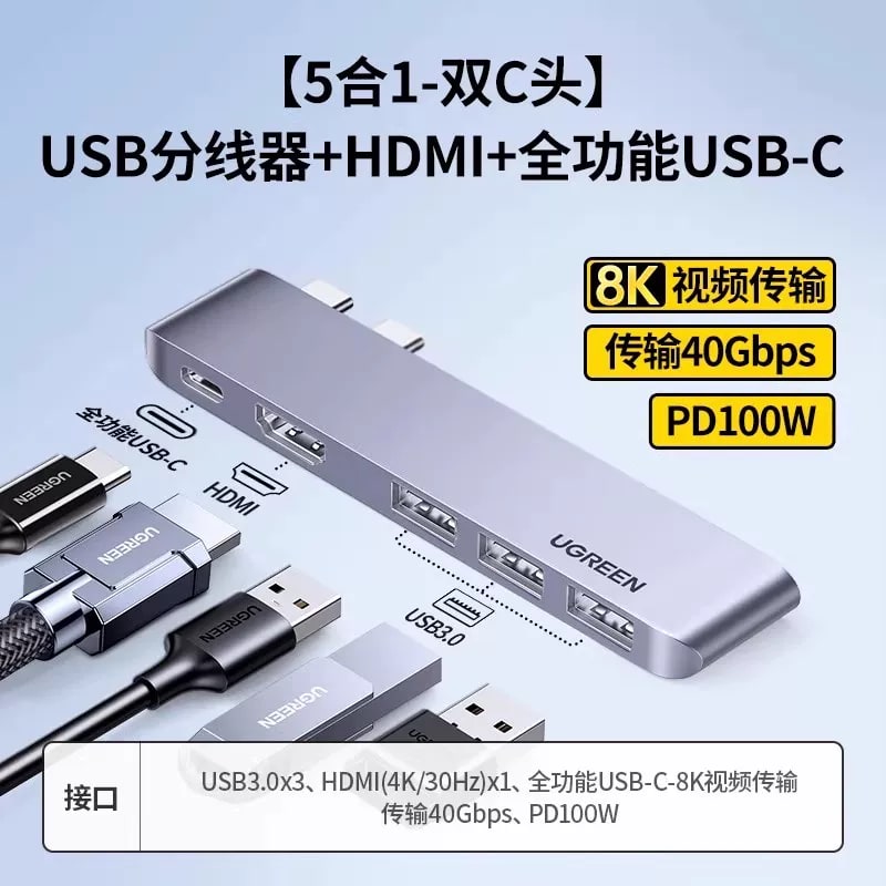 UGREEN USB-C Multiport Hub for MacBook and iPad photo 3
