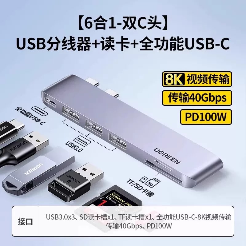 UGREEN USB-C Multiport Hub for MacBook and iPad photo 2