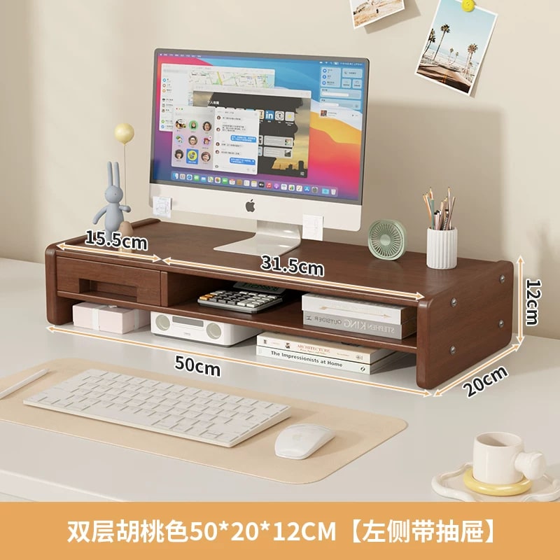 Wooden Monitor Riser with Storage Drawers — Home & Furniture on G+ Market