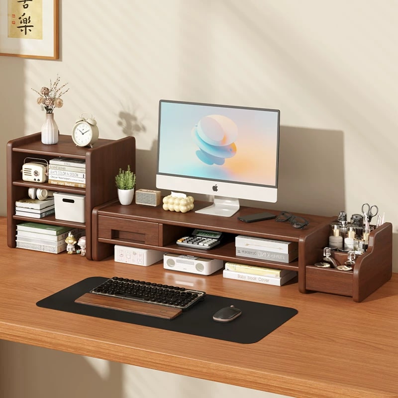 Wooden Monitor Riser with Storage Drawers — Home & Furniture on G+ Market