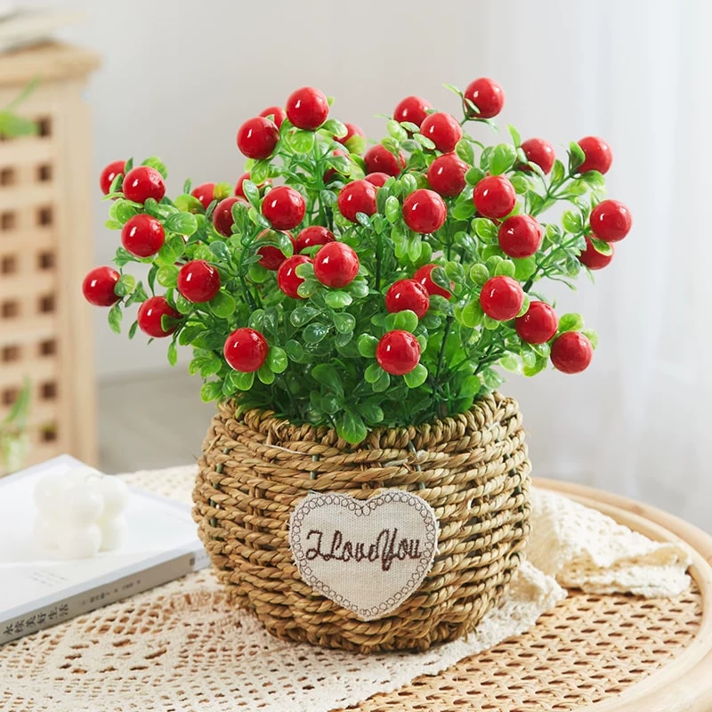 Artificial Flower Arrangement in Woven Basket photo 2