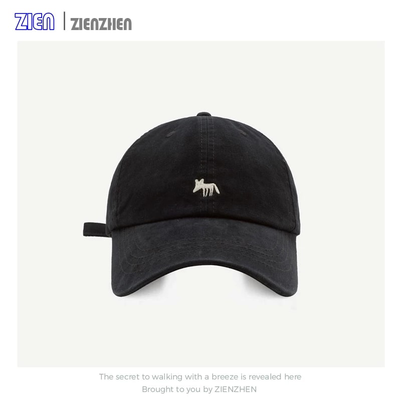 ZIEN Fox Embroidered Curved-Brim Baseball Cap photo 5
