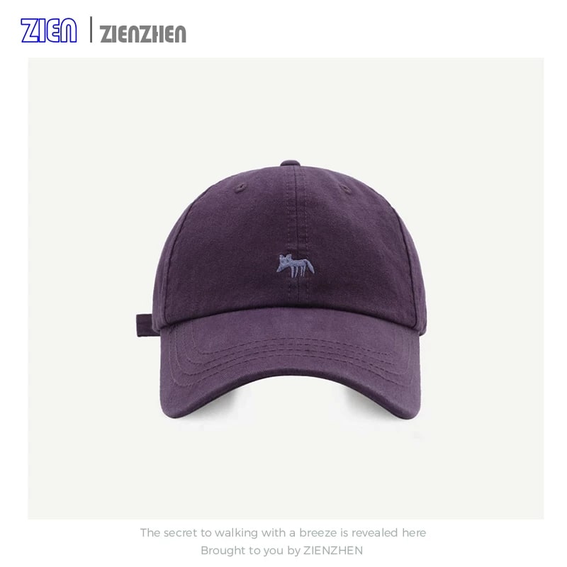 ZIEN Fox Embroidered Curved-Brim Baseball Cap photo 2