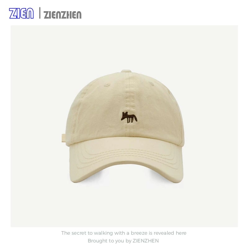 ZIEN Fox Embroidered Curved-Brim Baseball Cap photo 4