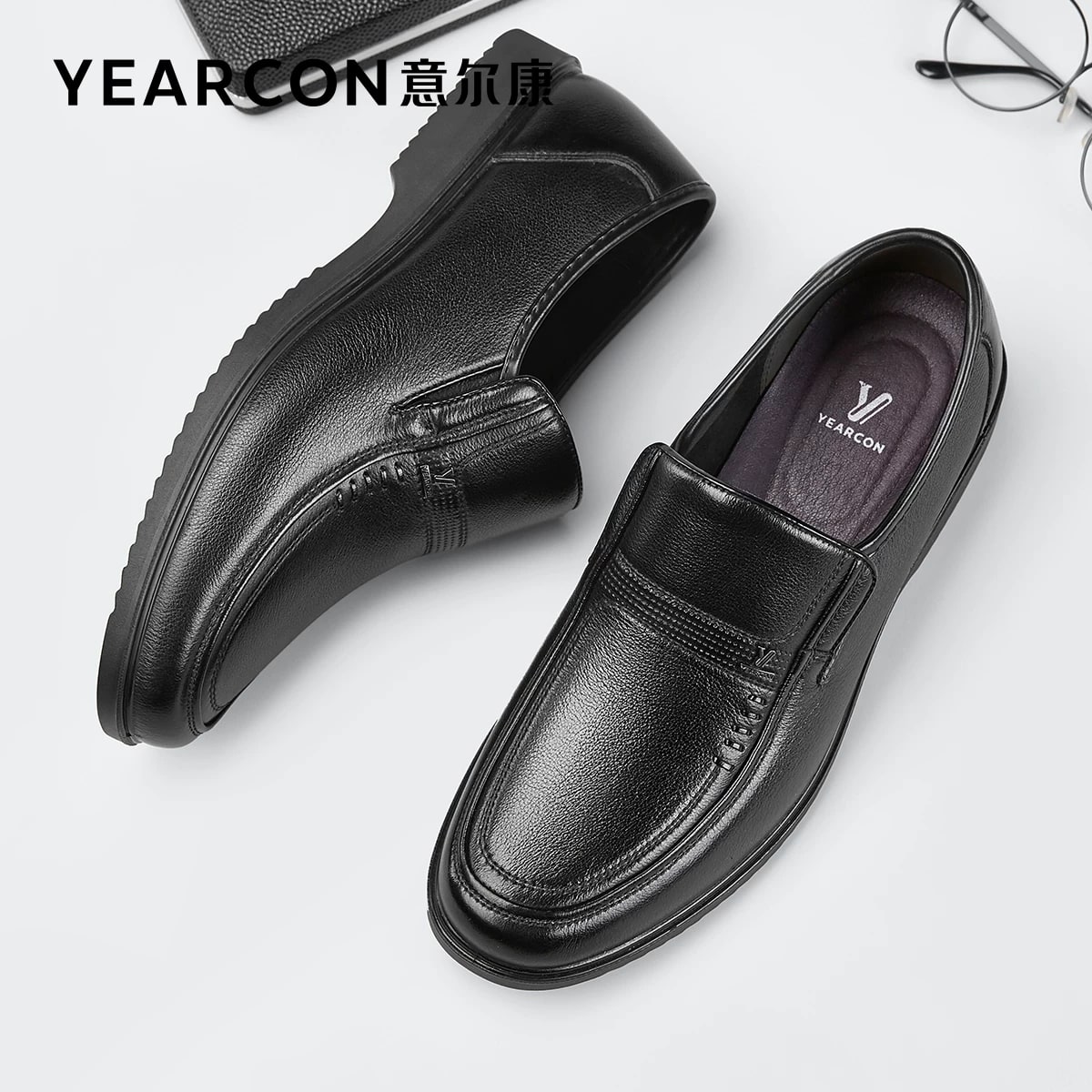 YEARCON Men's Slip-On Leather Loafers photo 5