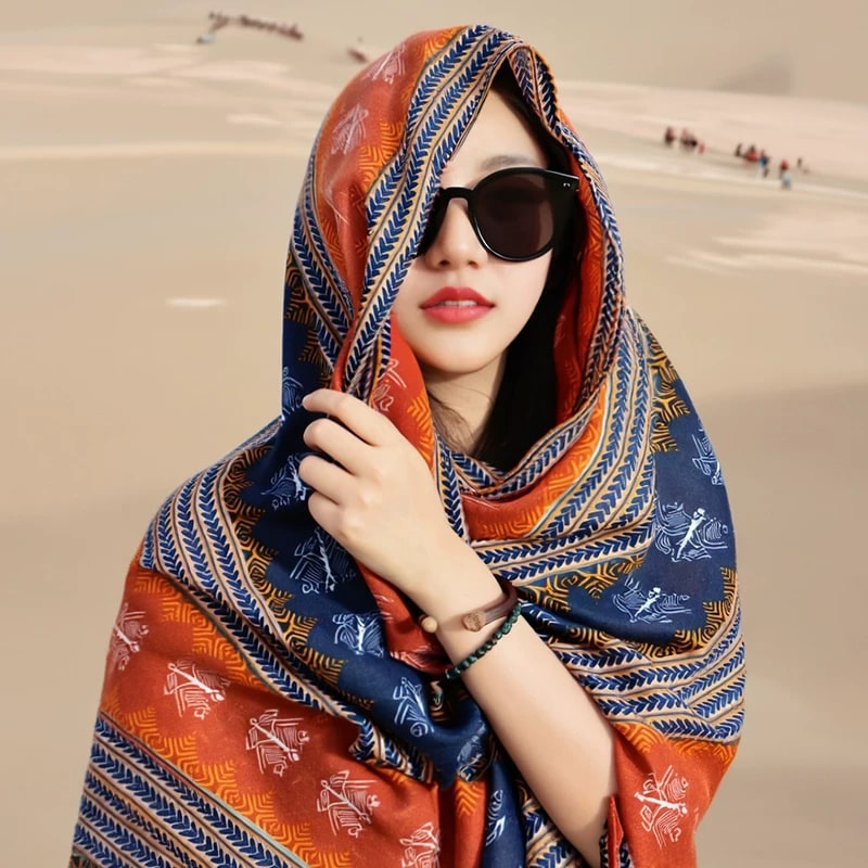 Lightweight Geometric Polyester Scarf and Shawl — Fashion on G+ Market