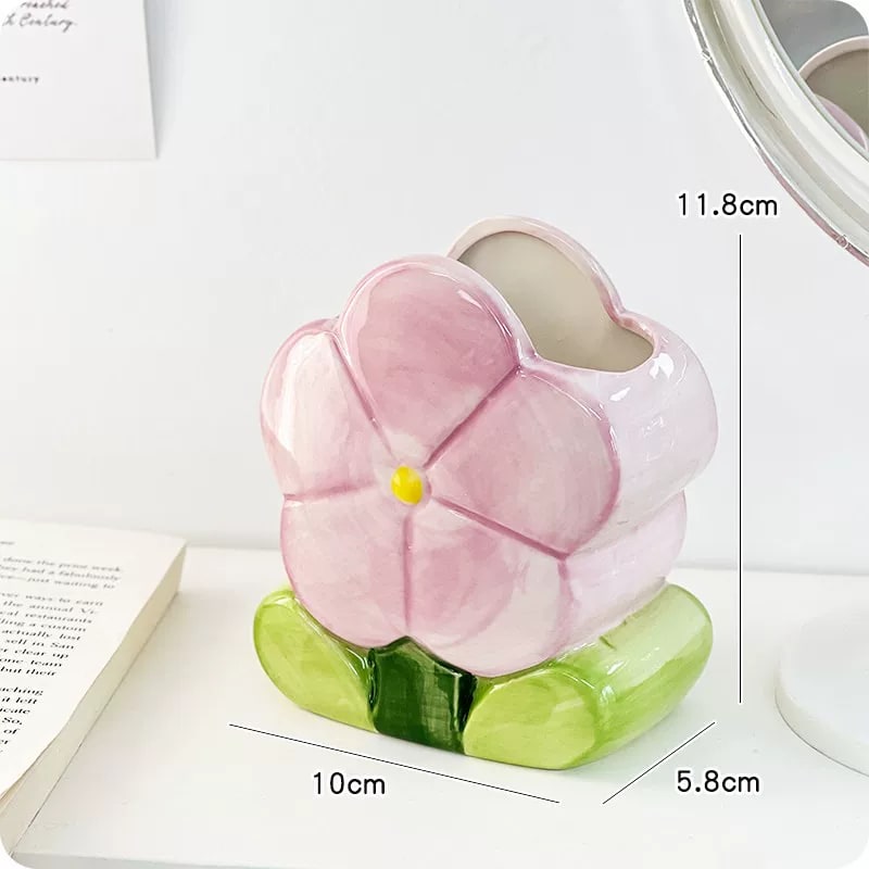 Ceramic Flower Desk Pen Holder photo 3