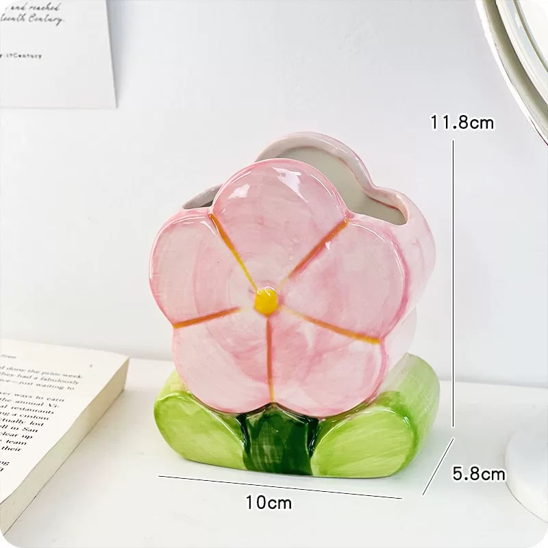 Ceramic Flower Desk Pen Holder photo 2