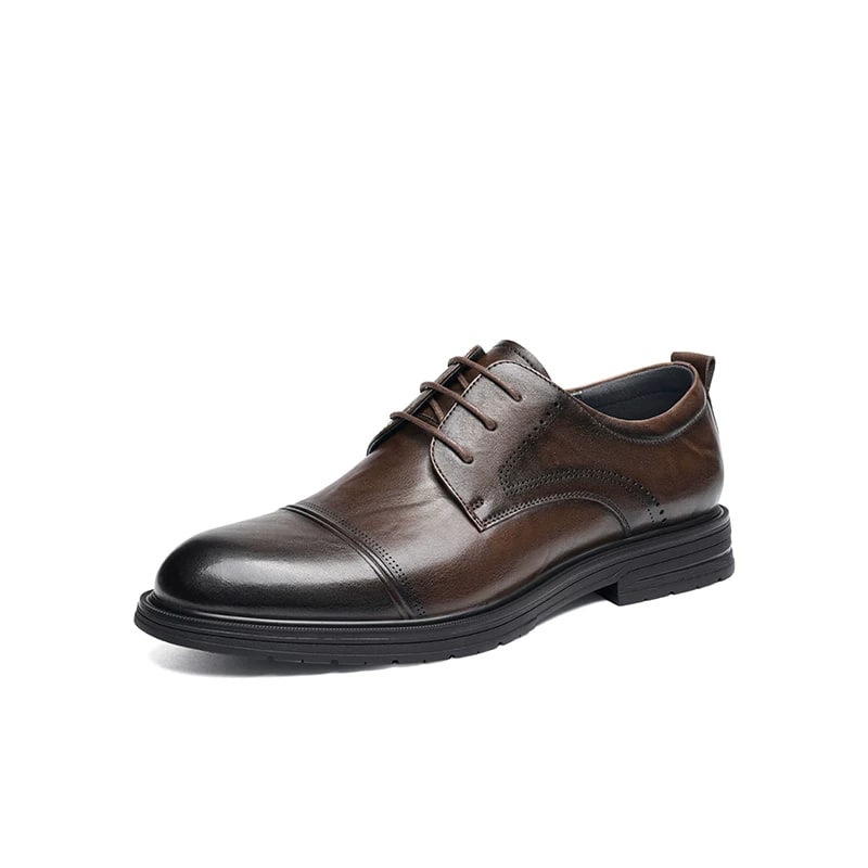 Men's Cap-Toe Genuine Leather Derby Dress Shoes photo 4