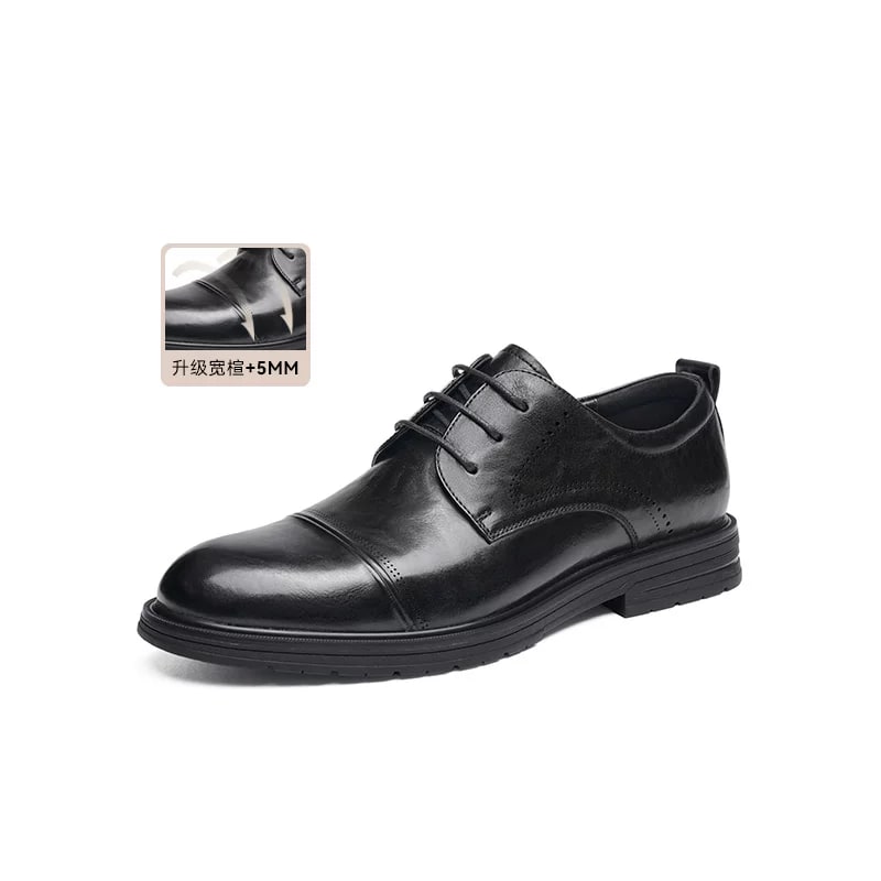 Men's Cap-Toe Genuine Leather Derby Dress Shoes photo 3