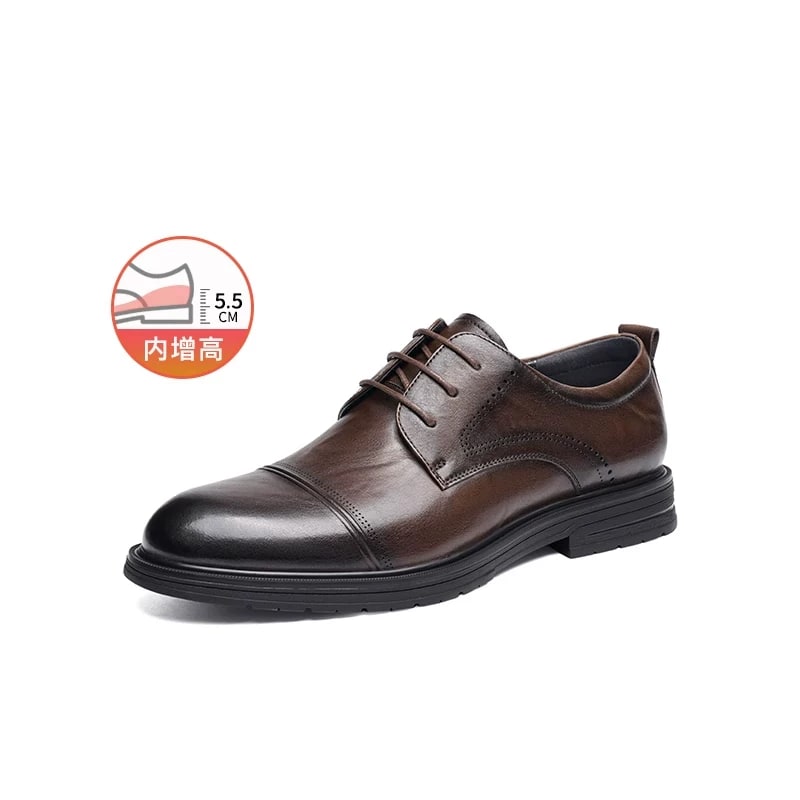 Men's Cap-Toe Genuine Leather Derby Dress Shoes photo 5