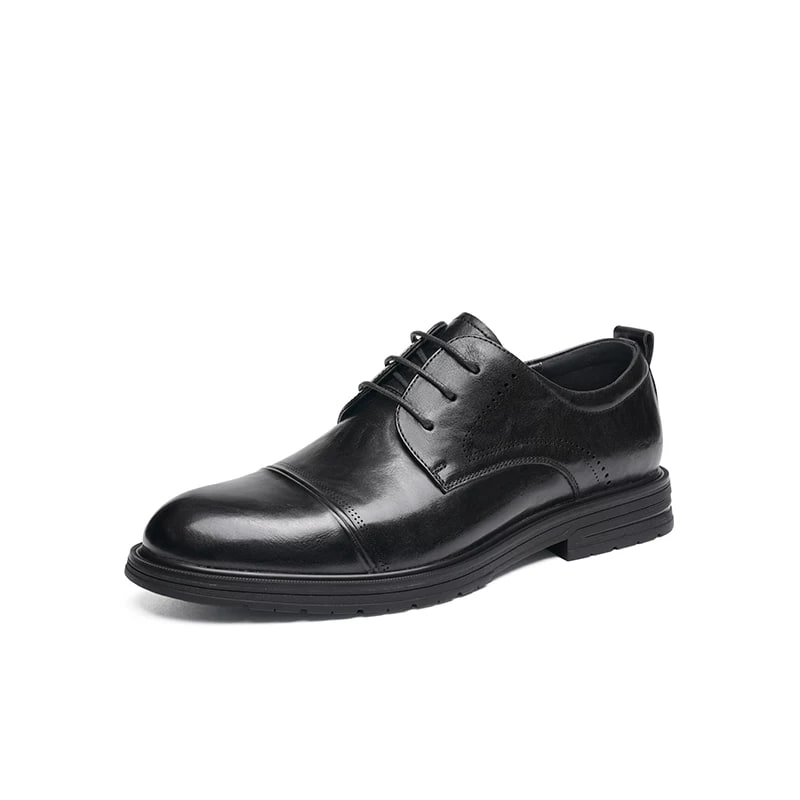 Men's Cap-Toe Genuine Leather Derby Dress Shoes