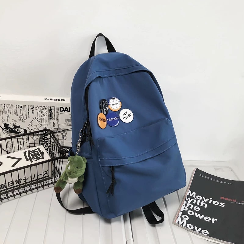 Water-Resistant Nylon Laptop Backpack with Charm photo 6